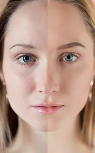 woman with face contrast